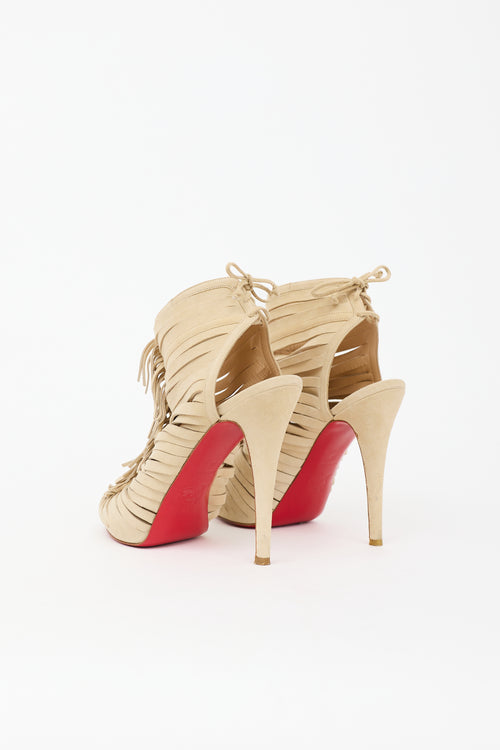 Christian Louboutin Suede Deva Fringe Sandal