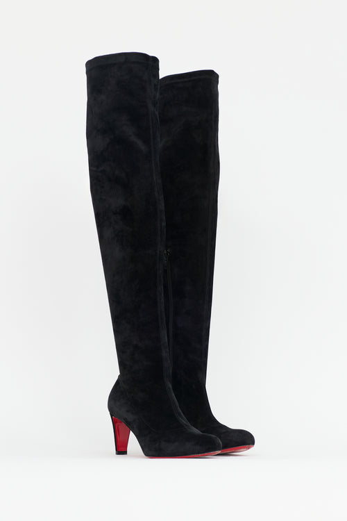 Christian Louboutin Suede Over The Knee Boot