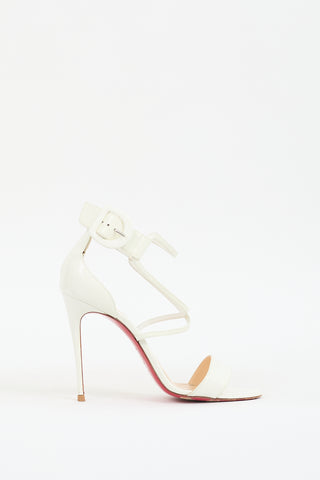 Christian Louboutin White Patent Leather Choca 100 Heel