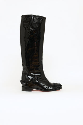 Christian Louboutin Black Patent Egoutina Boots