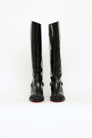 Christian Louboutin Black Patent Egoutina Boots