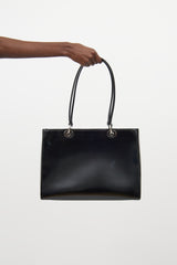 Dior Black Patent Leather Lady Dior Tote