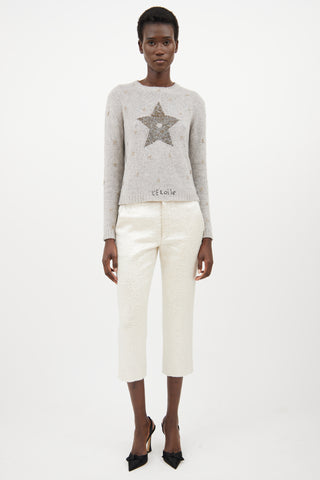 Dior Grey & Gold L'Etoile Knit Sweater