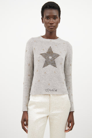 Dior Grey & Gold L'Etoile Knit Sweater