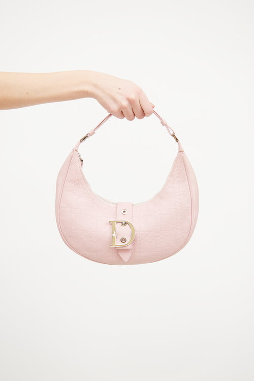 Dior Pink Cannage Half Moon Bag