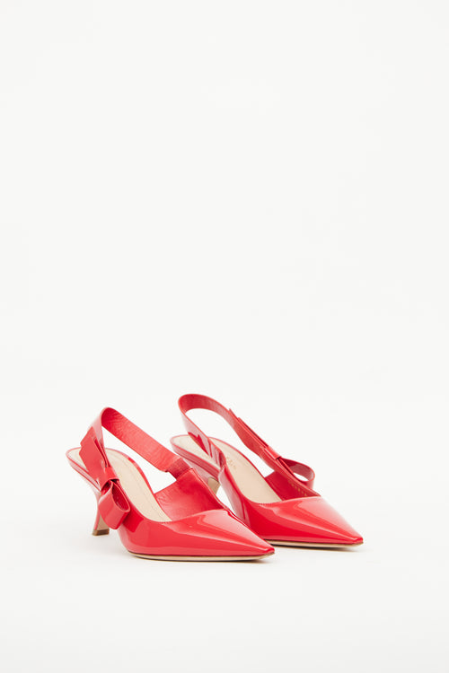 Red Patent Pointed Toe Slingback Dior