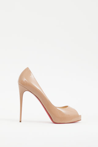 Christian Louboutin Beige Patent Leather New Very Privé Heel