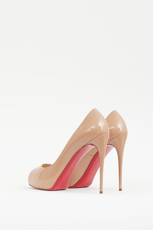 Christian Louboutin Beige Patent Leather New Very Privé Heel