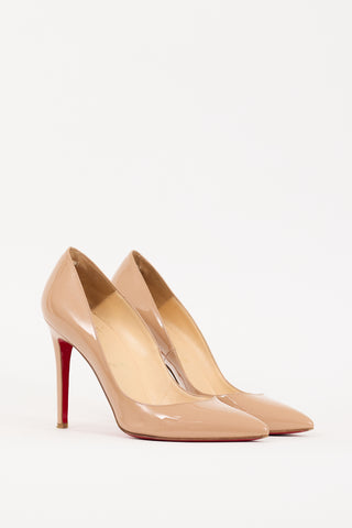 Christian Louboutin Beige Patent Leather So Kate 100 Pump