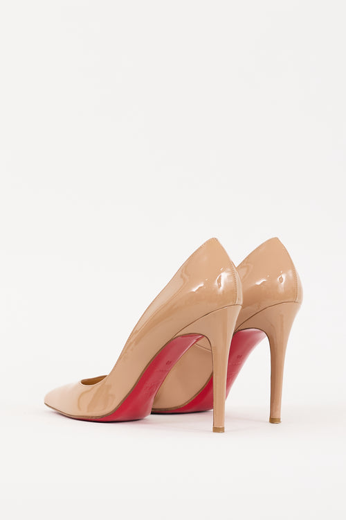 Christian Louboutin Beige Patent Leather So Kate 100 Pump