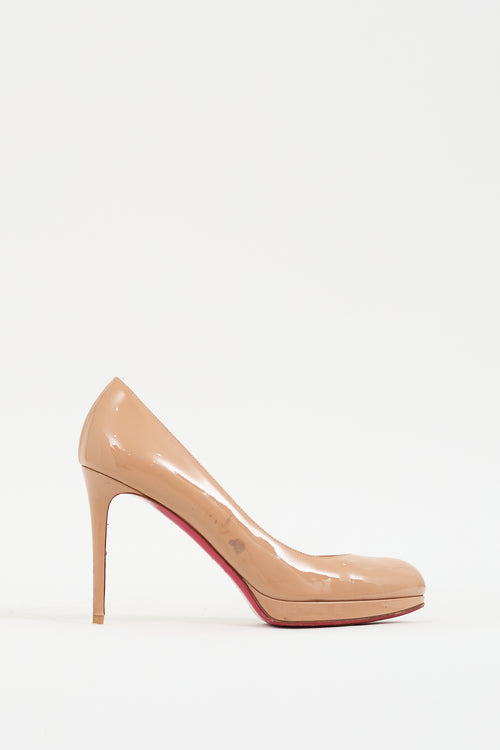 Christian Louboutin Beige Patent New Simple Pump