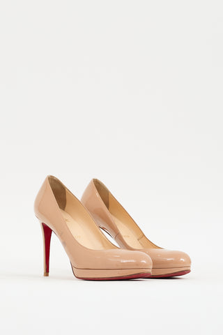 Christian Louboutin Beige Patent New Simple Pump