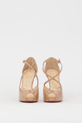 Christian Louboutin Beige Patent Leather Debridtoe 110 Heel