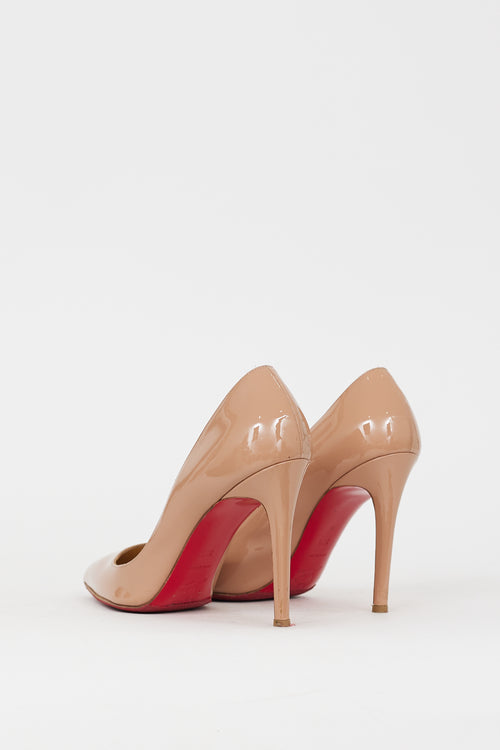 Christian Louboutin Beige Patent Leather Pigalle 110 Pump
