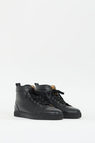 Christian Louboutin Black Leather Louis High Top Sneaker