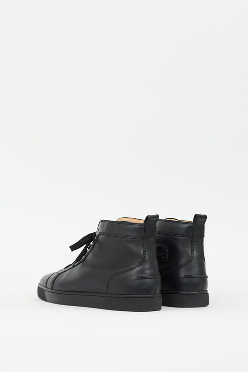 Christian Louboutin Black Leather Louis High Top Sneaker