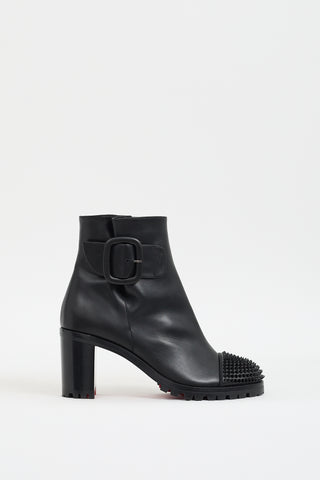 Christian Louboutin Black Leather Olivia 70 Spiked Boot