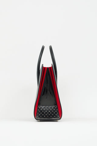 Christian Louboutin Black & Red Leather Studded Paloma Bag