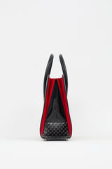 Christian Louboutin Black & Red Leather Studded Paloma Bag