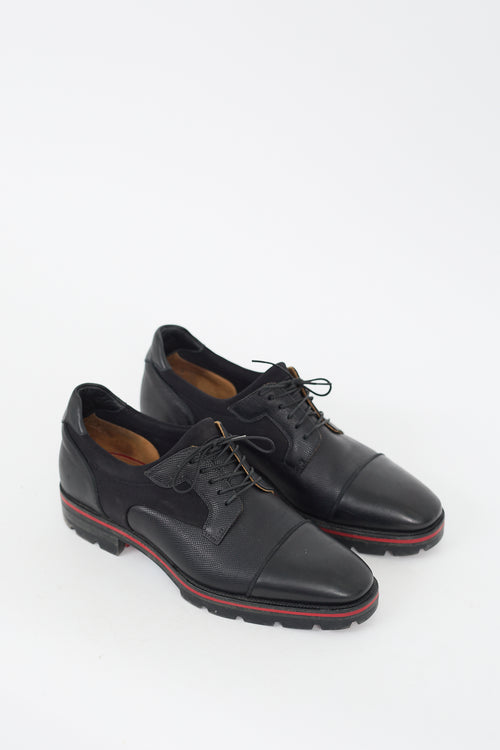 Christian Louboutin Black Leather & Neoprene Mika Sky Derby