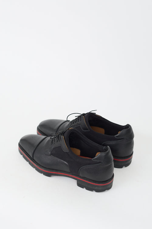 Christian Louboutin Black Leather & Neoprene Mika Sky Derby