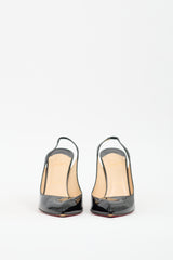 Christian Louboutin Black Patent Corneille Slingback  Pump