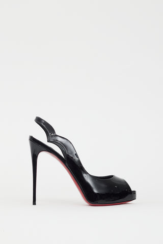 Christian Louboutin Black Patent Hot Chick Slingback Heel