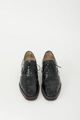 Christian Louboutin Black Patent Leather Brogue Oxford