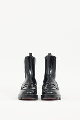 Christian Louboutin Black Patent Leather Montezu Loafer Boot