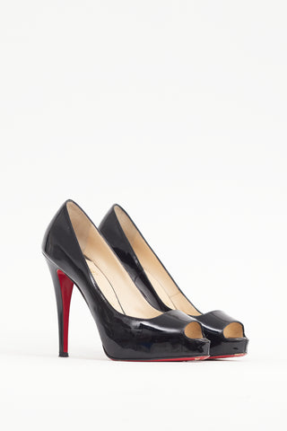 Christian Louboutin Black Patent Leather Very Prive Heel