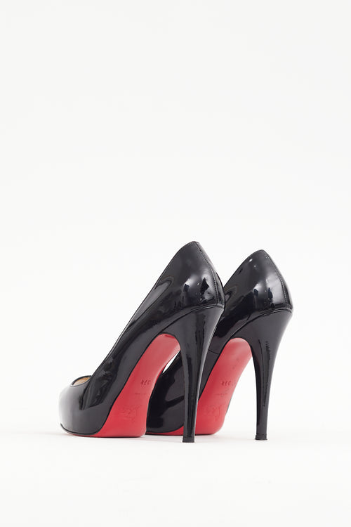 Christian Louboutin Black Patent Leather Very Prive Heel