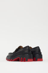 Christian Louboutin Black & Red Moc Dune Uomo Loafer