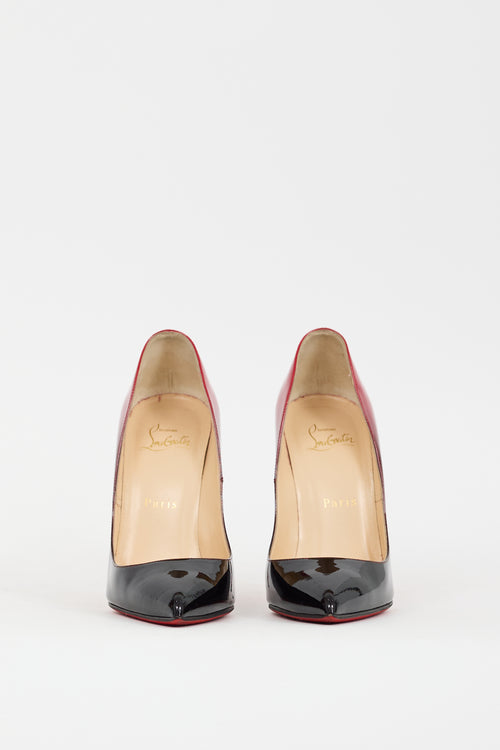 Christian Louboutin Black & Red Patent Leather Gradient So Kate Heel