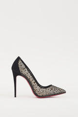 Christian Louboutin Black & Gold Lace Follies Heel