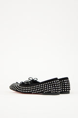 Christian Louboutin Black Suede & Crystal Embellished Mamadrague Flat