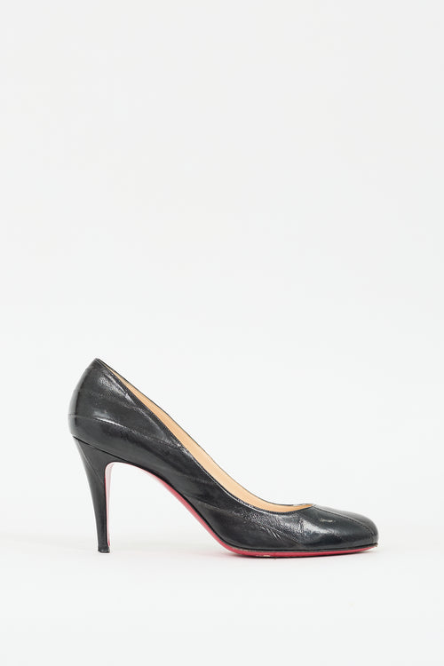 Christian Louboutin Black Leather Panelled Simple 85 Pump