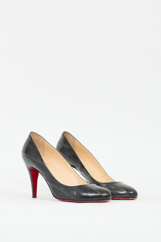 Christian Louboutin Black Leather Panelled Simple 85 Pump