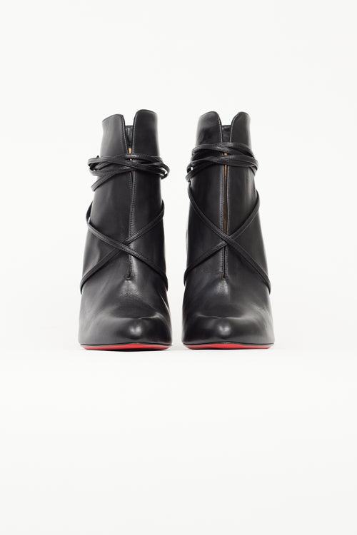 Christian Louboutin Black Leather S.I.T. Rain Ankle Boot