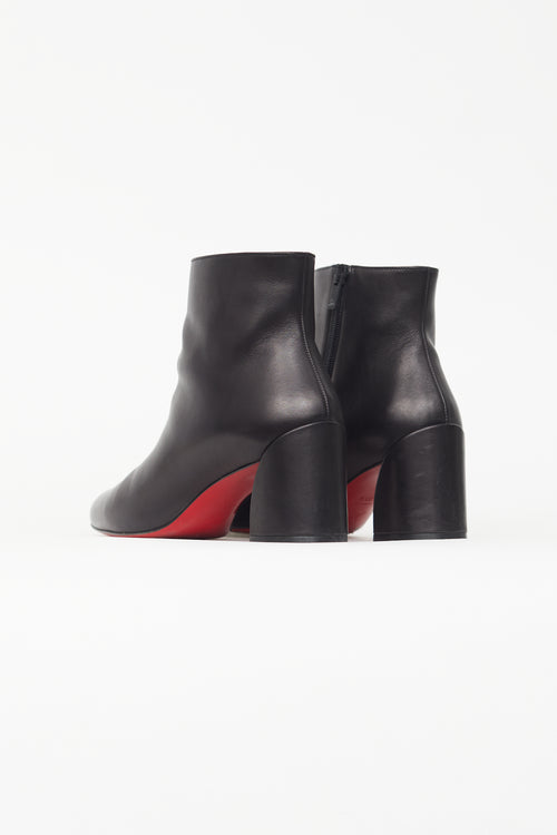Christian Louboutin Black Pointed Toe Leather Boot