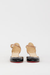 Christian Louboutin Black & Beige Patent Mary Jane D'Orsay Pump