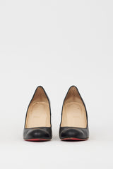 Christian Louboutin Black & Beige Wooden Miss Boxing Wedge Heel