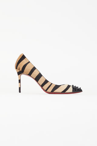Christian Louboutin Black & Brown GEO 85 Textured Pump