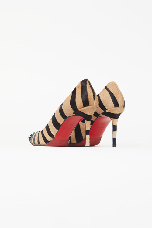 Christian Louboutin Black & Brown GEO 85 Textured Pump