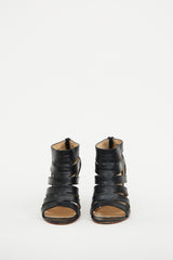 Christian Louboutin Black Leather Caged Heel