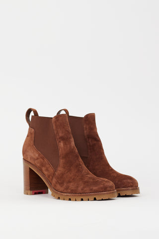 Christian Louboutin Brown Suede Marchacroche Chelsea Boot