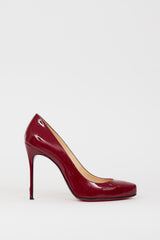 Christian Louboutin // Burgundy Patent Leather Fifi 115 Pump