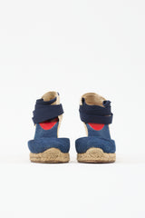 Christian Louboutin Denim Espadrille Wedge Sandal