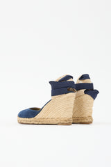 Christian Louboutin Denim Espadrille Wedge Sandal