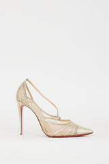 Christian Louboutin Gold Iridescent Leather & Mesh Theodorella Pump