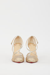 Christian Louboutin Gold Iridescent Leather & Mesh Theodorella Pump